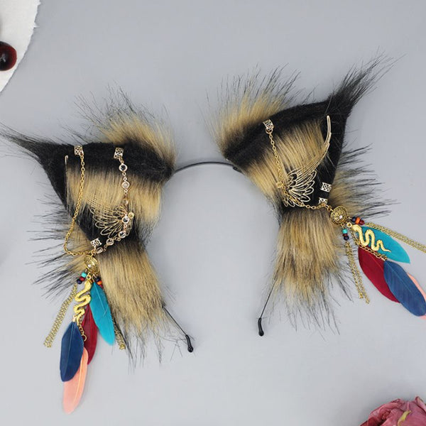 2023 New Faux Fur Cosplay Griffin Hair Bands