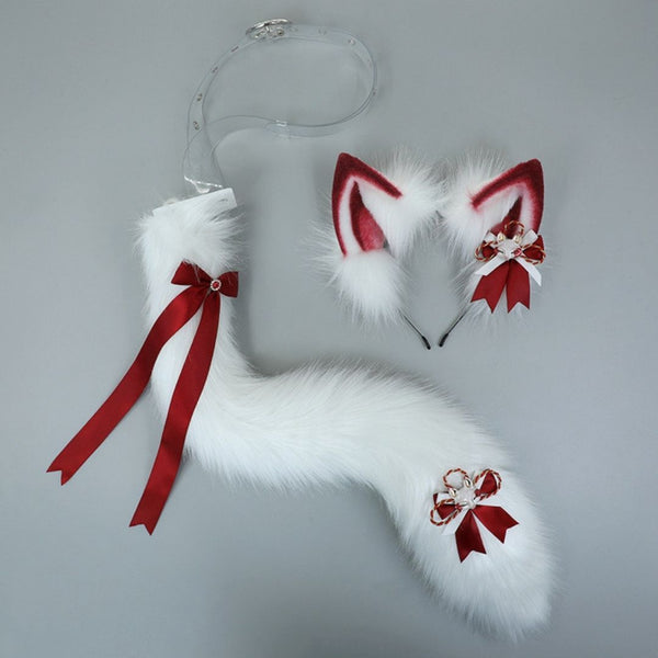 Faux Fur Fox Ears&Tails Animal Cosplay Costume Suit