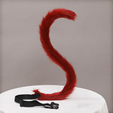 Yirico Anime Faux Fur Cat Tails-WineRed