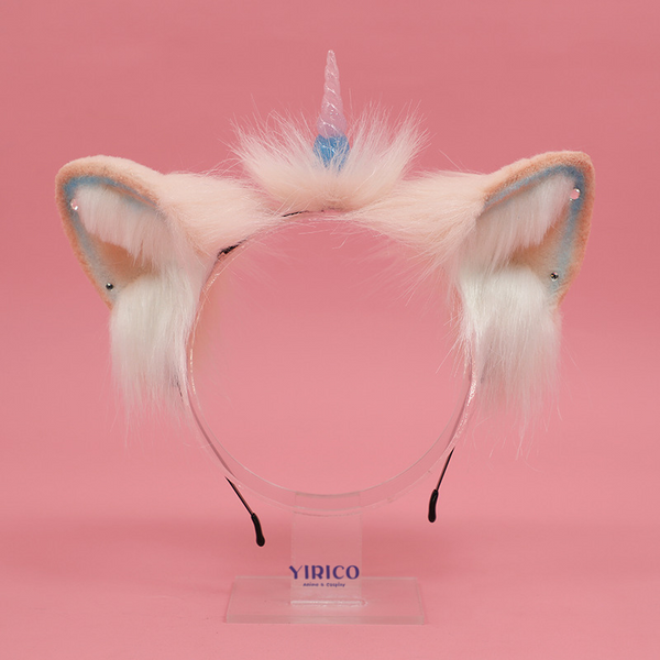 New hand-made artificial fur unicorn headband