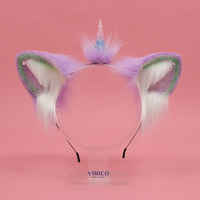 New hand-made artificial fur unicorn headband