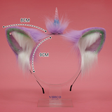 New hand-made artificial fur unicorn headband