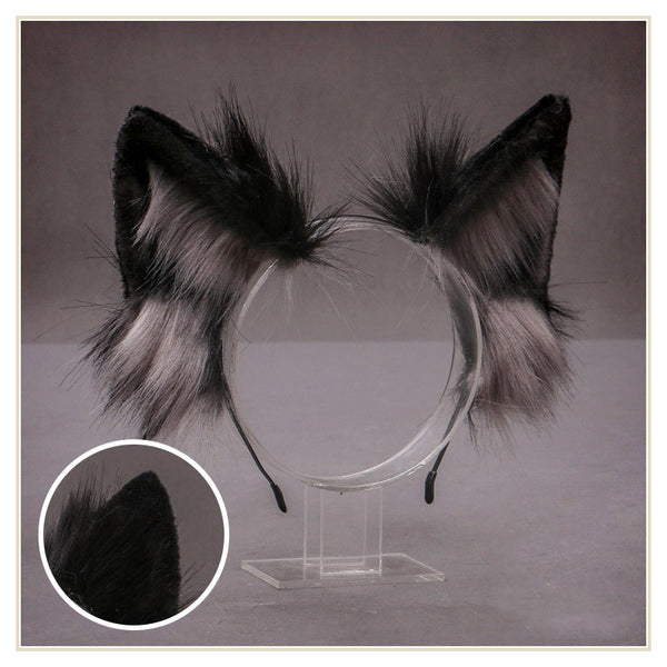 Faux Fur Wolf Ear Animal Cosplay Headband【Wolf dog hair】
