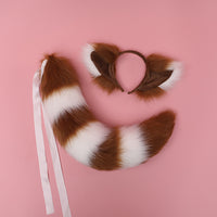 Faux Fur Animal Ears & Fox Tails Animal Cosplay White Costume Suit