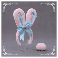 Plush hand-made bow-knot rabbit ears&tails suit(Many colors are available)