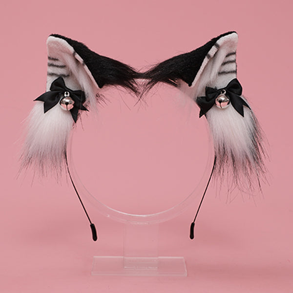 Faux Fur Cat Ear Bow Animal Cosplay Headband