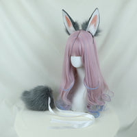 Faux Fur Rabbit Ears&Tails&Wig Cosplay Suit (Three-piece suit,Many colors are available)