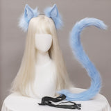 Faux Fur Animal Ears & Cat Tails Animal Cosplay Black Costume Suit【 eries-04】