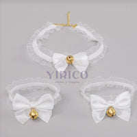 Cosplay simulation cat ears cat tail & lace neck bell & hand bell set